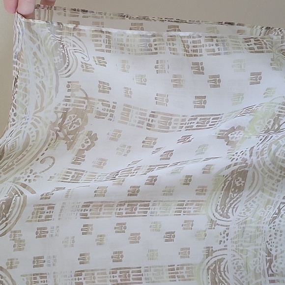 Chico's Travelers White Tan Sheer Topper Poncho Size S/M - Picture 3 of 7